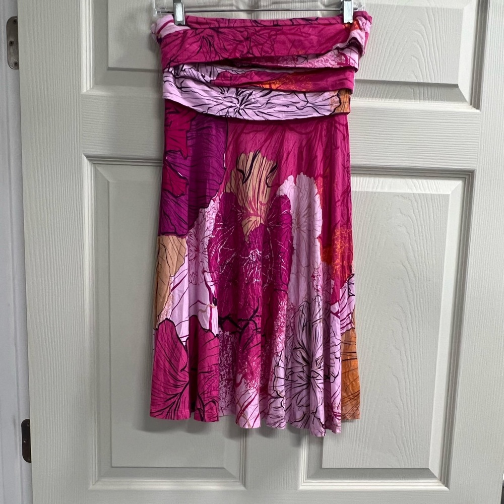 Classique Pink and Purple Floral Skirt - Size Medium - VGUC